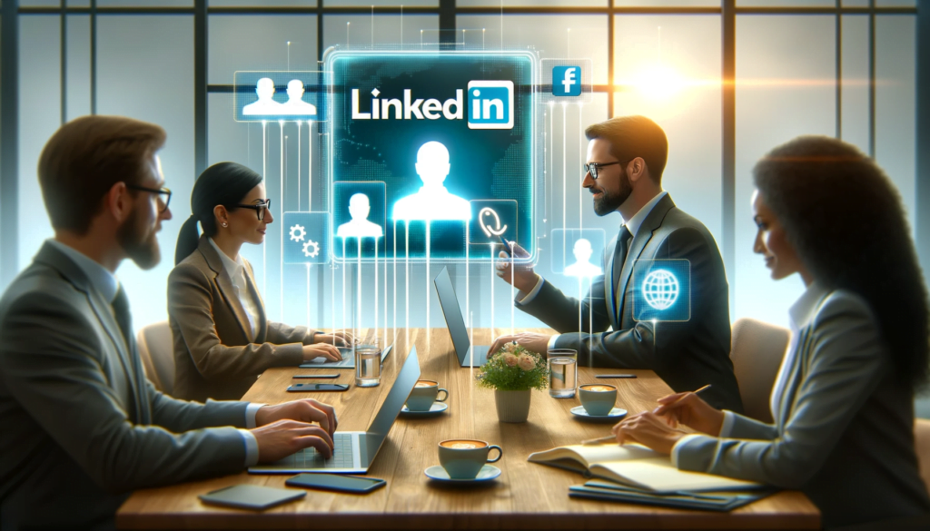 Professional etiquette on social media platforms with individuals engaging on LinkedIn.